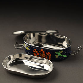  Odisha Pattachitra Handpainted Stainless Steel Capsule Lunch Box (4 x 2 in) Online at iTokri.com