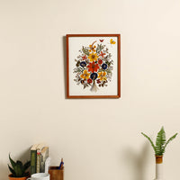 Flower Art Work Wooden Wall Frame (12.5 x 10 in)