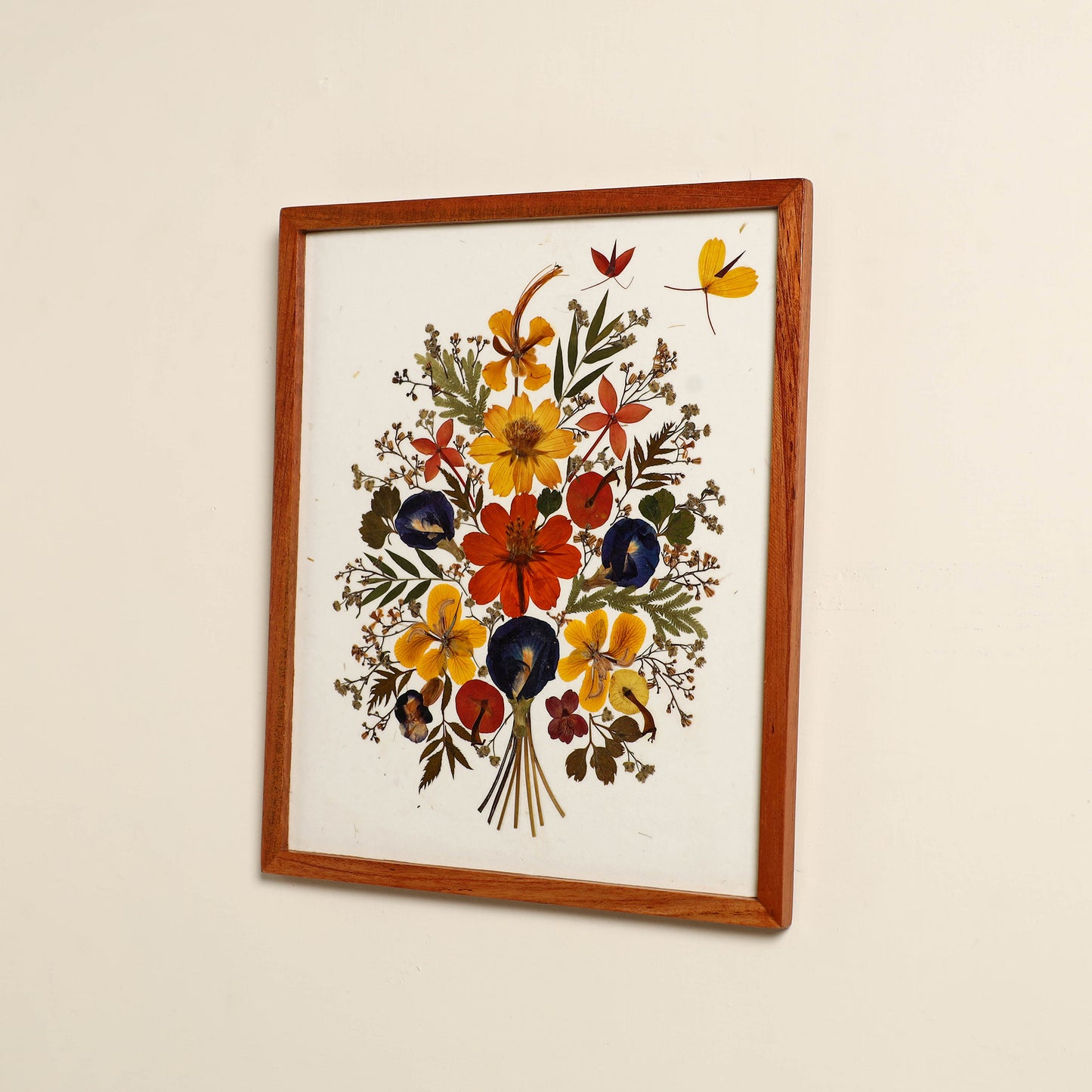 Flower Art Work Wooden Wall Frame (12.5 x 10 in)