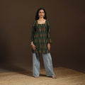 Ajrakh Hand Block Print Natural Dyed Cotton Full Sleeves Short Kurta for women 42
