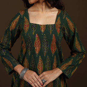 Ajrakh Hand Block Print Natural Dyed Cotton Full Sleeves Short Kurta for women 42
