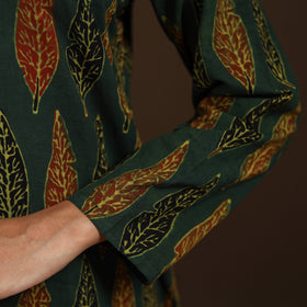 Ajrakh Hand Block Print Natural Dyed Cotton Full Sleeves Short Kurta for women 42