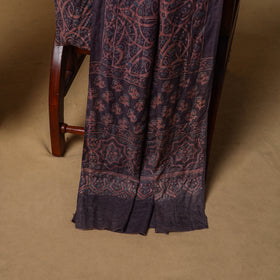 Woolen Ajrakh Hand Block Print Unstitched Dress Material: Kurta, Bottom with Dupatta 28