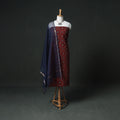 Ajrakh Block Print Natural Dyed Cotton Unstitched Dress Material: Kurta & Dupatta with Jewellery 09