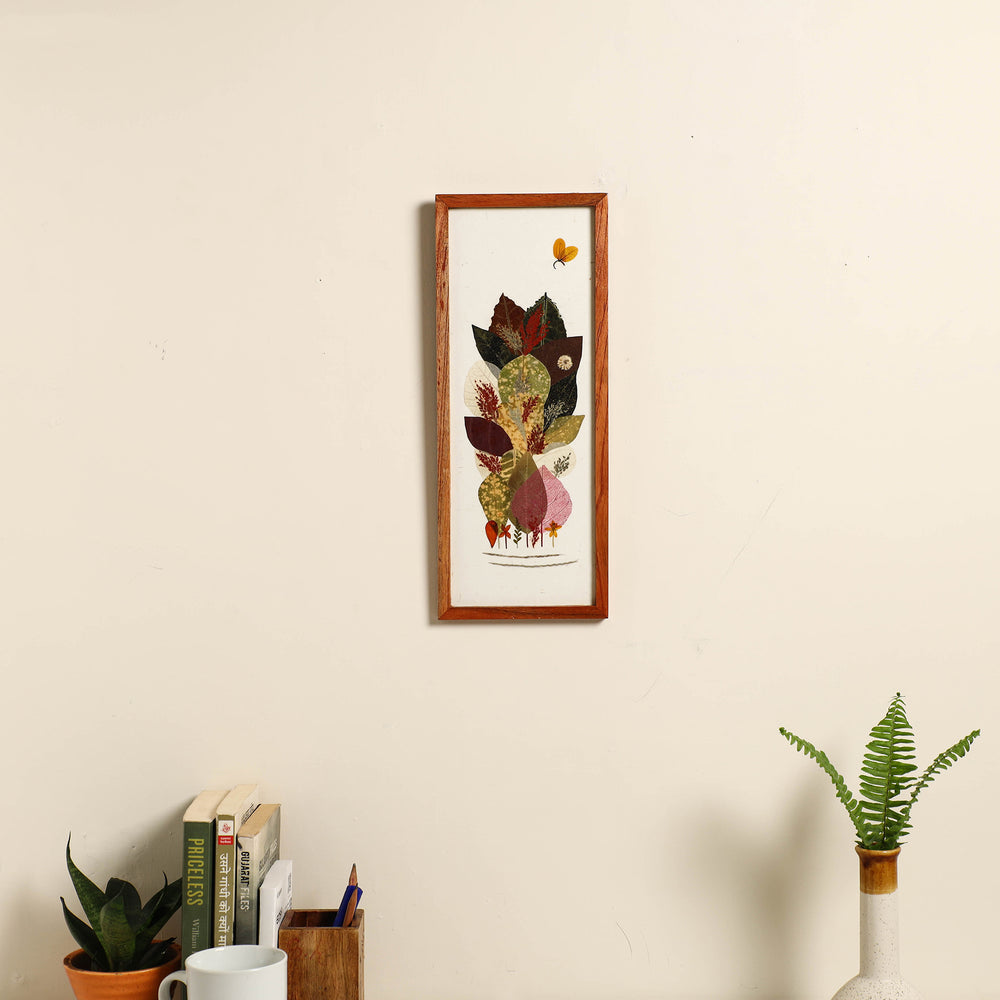 Tree Collage - Flower Art Work Wooden Wall Frame (15 x 6 in)