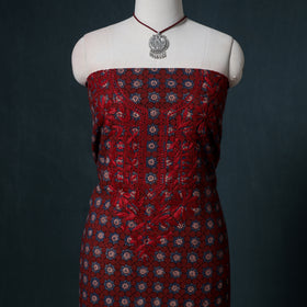 Lucknowi Chikankari Hand Work Unstitched Dress Material: Kurta & Dupatta with Jewellery 47
