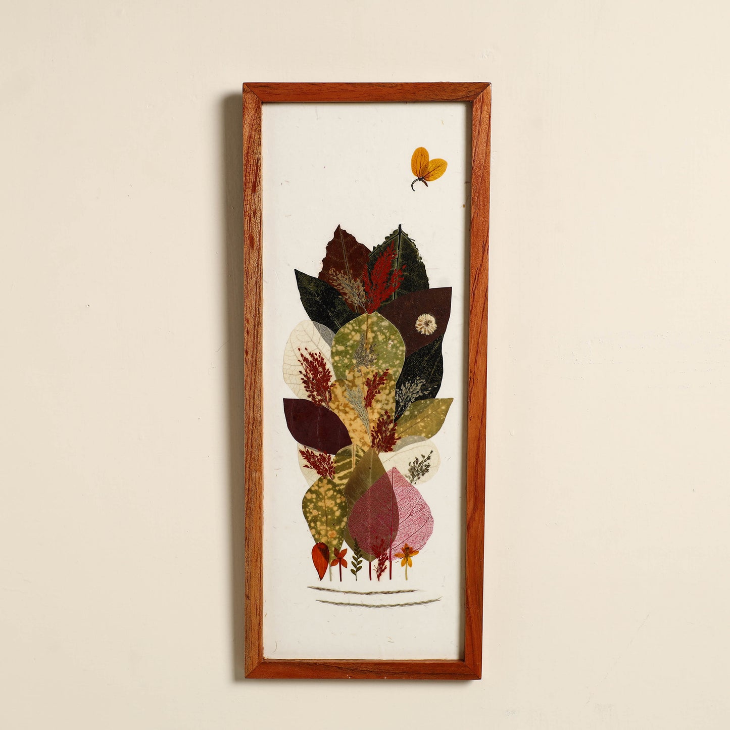 Tree Collage - Flower Art Work Wooden Wall Frame (15 x 6 in)