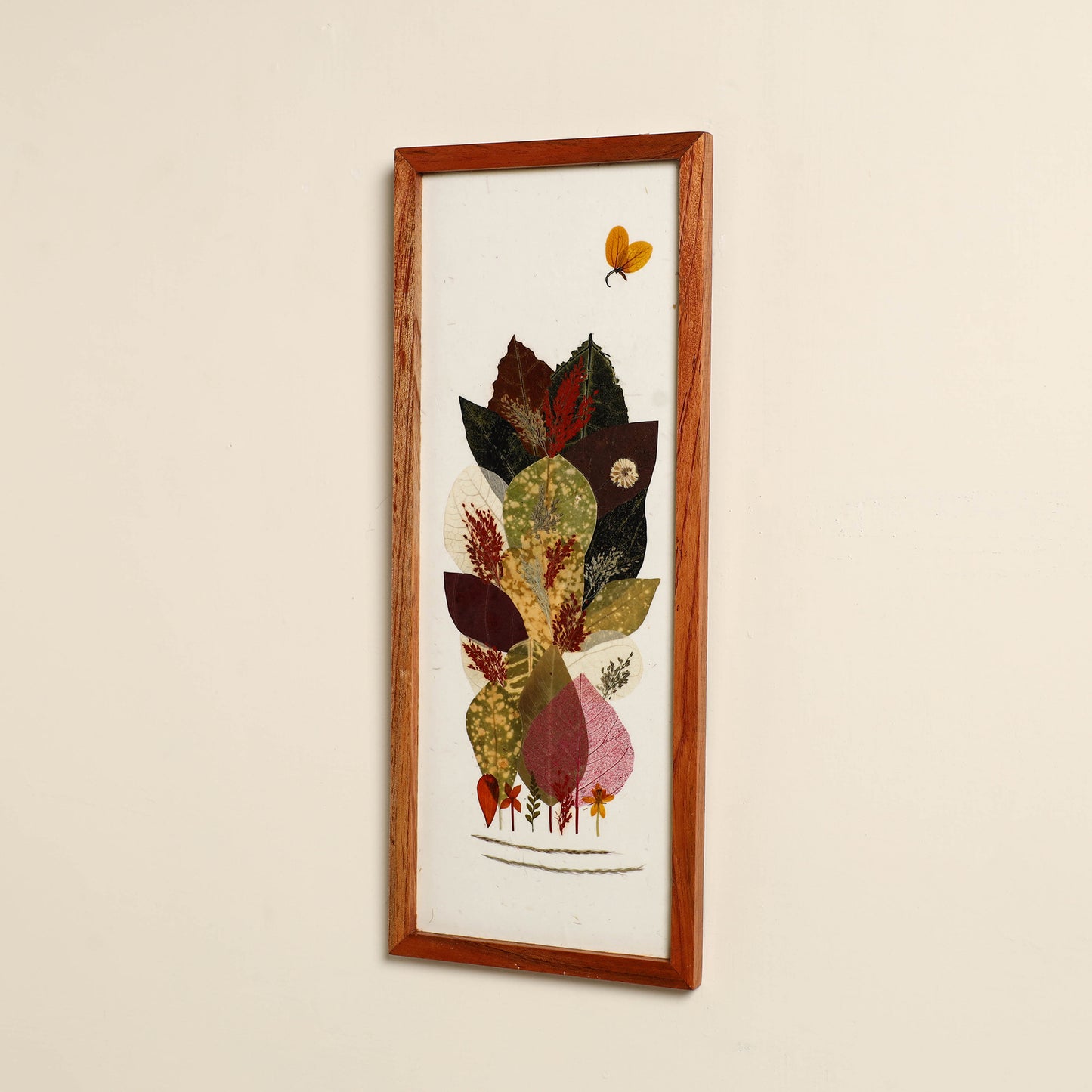 Tree Collage - Flower Art Work Wooden Wall Frame (15 x 6 in)