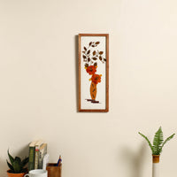 Flower Art Work Wooden Wall Frame (15 x 5 in)