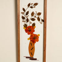 Flower Art Work Wooden Wall Frame (15 x 5 in)