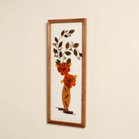 Flower Art Work Wooden Wall Frame (15 x 5 in)