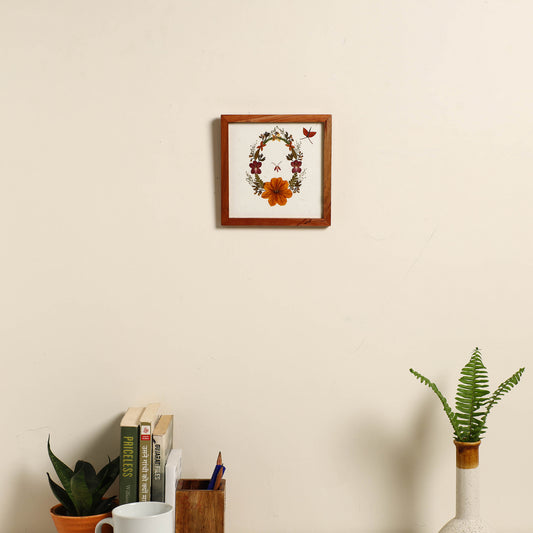 Flower Art Work Wooden Wall Frame (6 x 6 in)