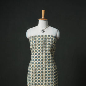 Ajrakh Block Print Natural Dyed Cotton Unstitched Dress Material: Kurta & Dupatta with Jewellery 11