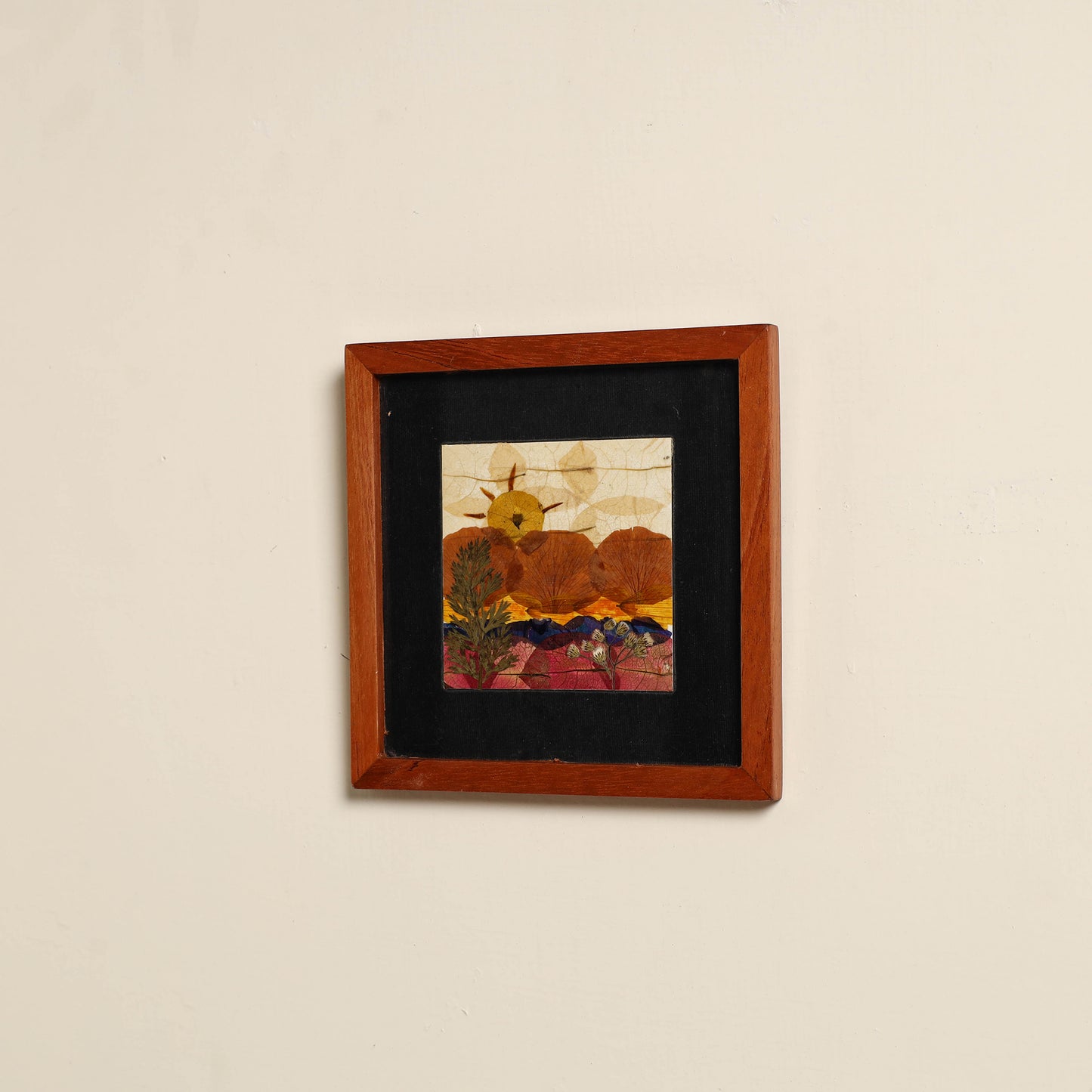 Sunset - Flower Art Work Wooden Wall Frame (6 x 6 in)