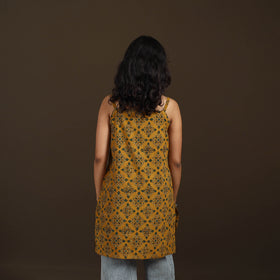Ajrakh Hand Block Print Natural Dyed Cotton Sleeveless Short Kurta for women 50