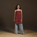 Ajrakh Hand Block Print Natural Dyed Cotton Sleeveless Short Kurta for women 48