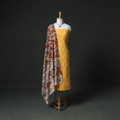 Pochampally ikat cotton unstitched dress material: kurta &