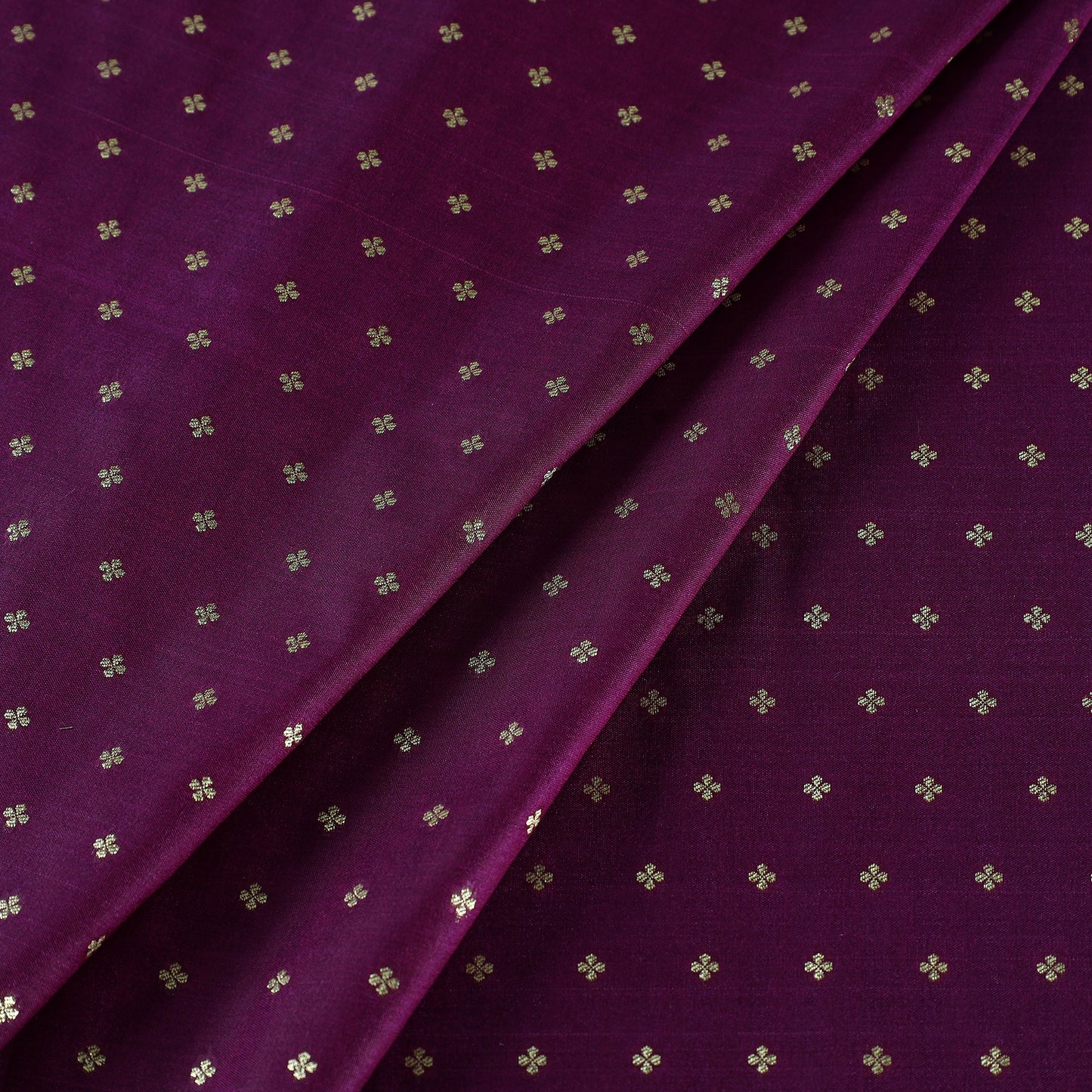 Purple - Cutwork Zari Buti Banarasi Silk Fabric 03