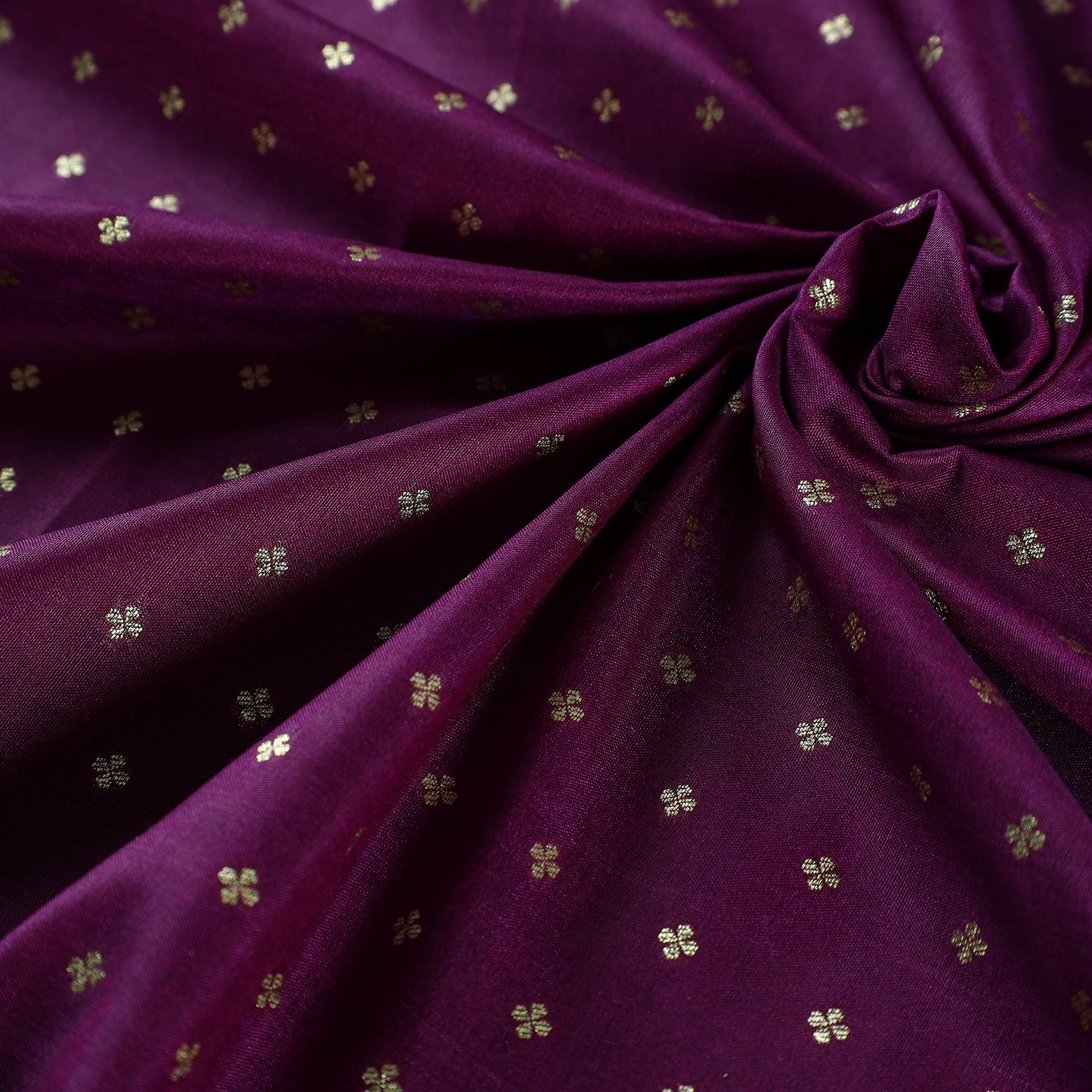 Purple - Cutwork Zari Buti Banarasi Silk Fabric 03