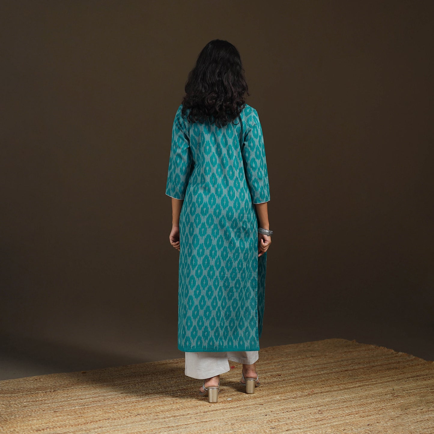 Pochampally Ikat Cotton Straight Long Kurta for Women 34