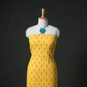 Pochampally Ikat Cotton Unstitched Dress Material: Kurta & Dupatta with Jewellery 13