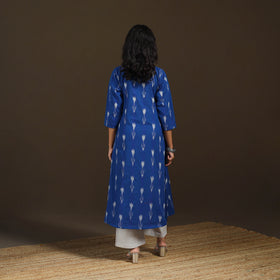 Pochampally Ikat Cotton A-Line Long Kurta for Women 03