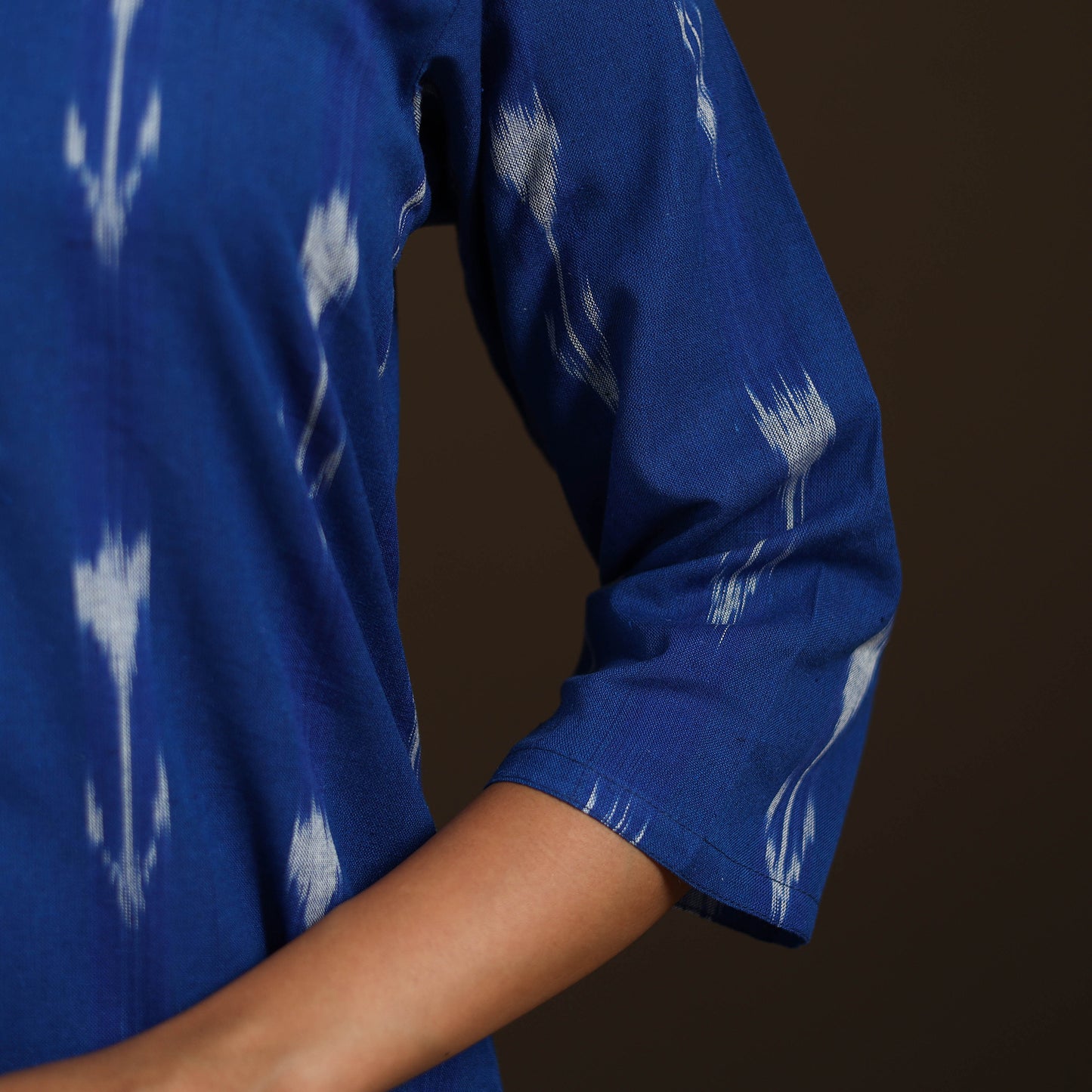 Pochampally Ikat Cotton A-Line Long Kurta for Women 03
