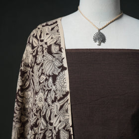 Jacquard Cotton Unstitched Dress Material: Kurta & Dupatta with Jewellery 14
