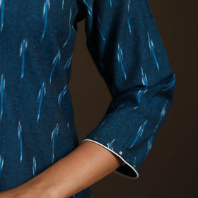 Sequin Work Pochampally Ikat Cotton Straight Long Kurta for Women 29