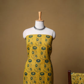 Woolen Ajrakh Hand Block Print Unstitched Dress Material: Kurta, Bottom with Dupatta 35