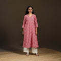 Pochampally Ikat Cotton A-Line Long Kurta for Women 09