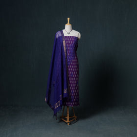 Lucknowi Chikankari Hand Work Unstitched Dress Material: Kurta & Dupatta with Jewellery 53