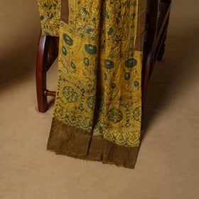 Woolen Ajrakh Hand Block Print Unstitched Dress Material: Kurta, Bottom with Dupatta 35