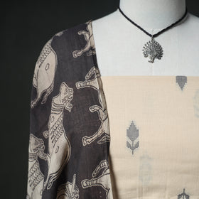 Jacquard Cotton Unstitched Dress Material: Kurta & Dupatta with Jewellery 15