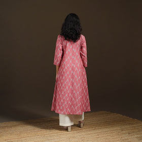 Pochampally Ikat Cotton A-Line Long Kurta for Women 09
