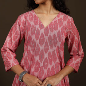 Pochampally Ikat Cotton A-Line Long Kurta for Women 09
