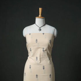 Jacquard Cotton Unstitched Dress Material: Kurta & Dupatta with Jewellery 15