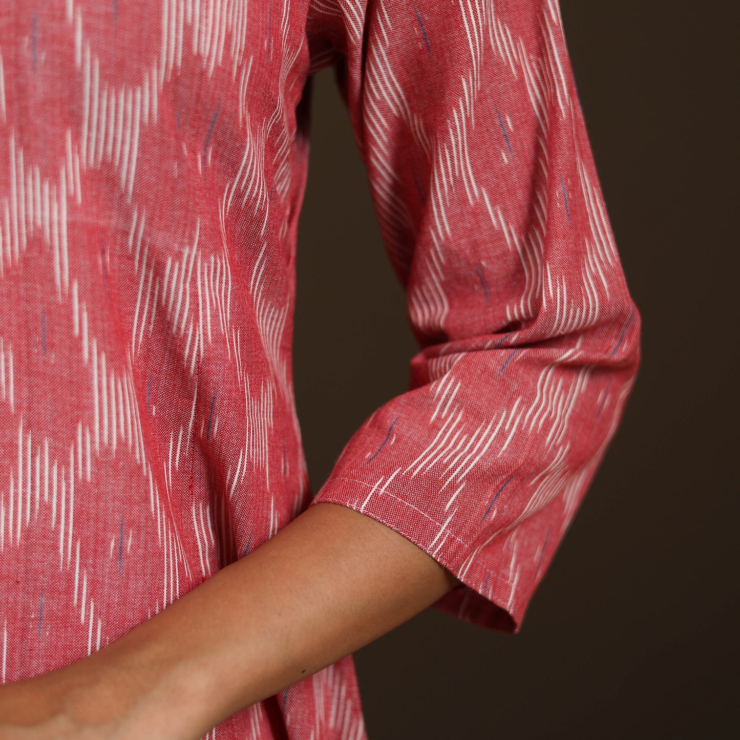 Pochampally Ikat Cotton A-Line Long Kurta for Women 09