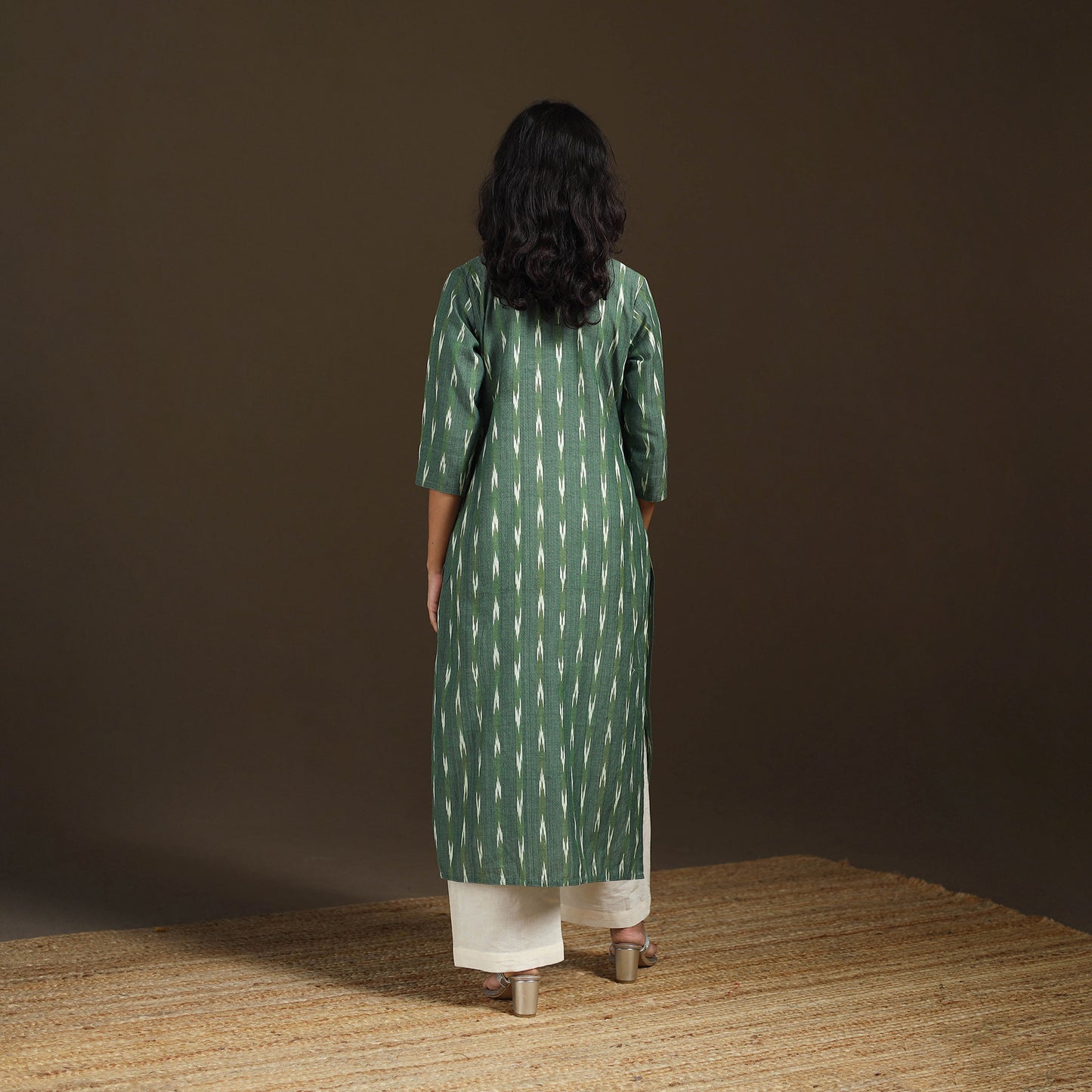 Pochampally Ikat Cotton Straight Long Kurta for Women 21