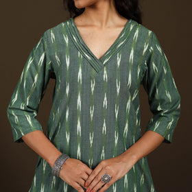 Pochampally Ikat Cotton Straight Long Kurta for Women 21