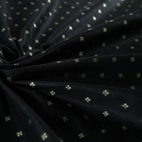 Black - Cutwork Zari Buti Banarasi Silk Fabric 01