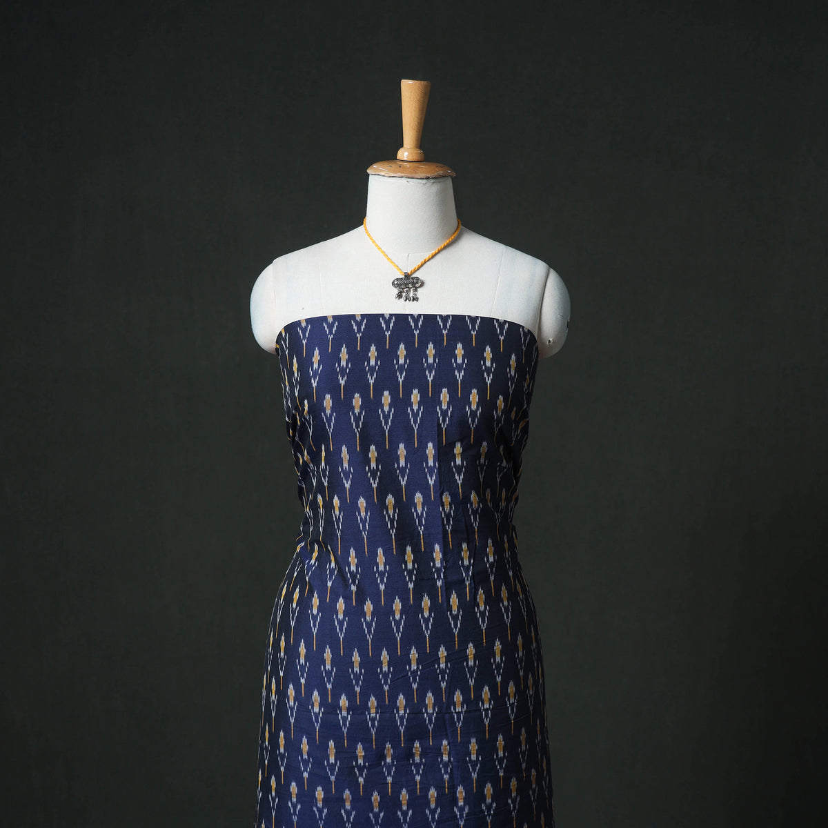 Pochampally ikat handloom mercerised cotton unstitched