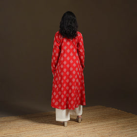 Pochampally Ikat Cotton A-Line Long Kurta for Women 07