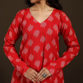Pochampally Ikat Cotton A-Line Long Kurta for Women 07
