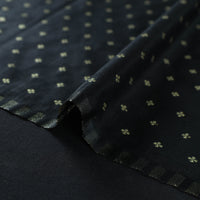 Black - Cutwork Zari Buti Banarasi Silk Fabric 01