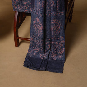 Woolen Ajrakh Hand Block Print Unstitched Dress Material: Kurta, Bottom with Dupatta 37