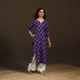 Pochampally Ikat Cotton Straight Long Kurta for Women 35