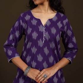 Pochampally Ikat Cotton Straight Long Kurta for Women 35