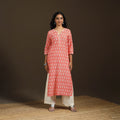 Sequin Work Pochampally Ikat Cotton Straight Long Kurta for Women 30