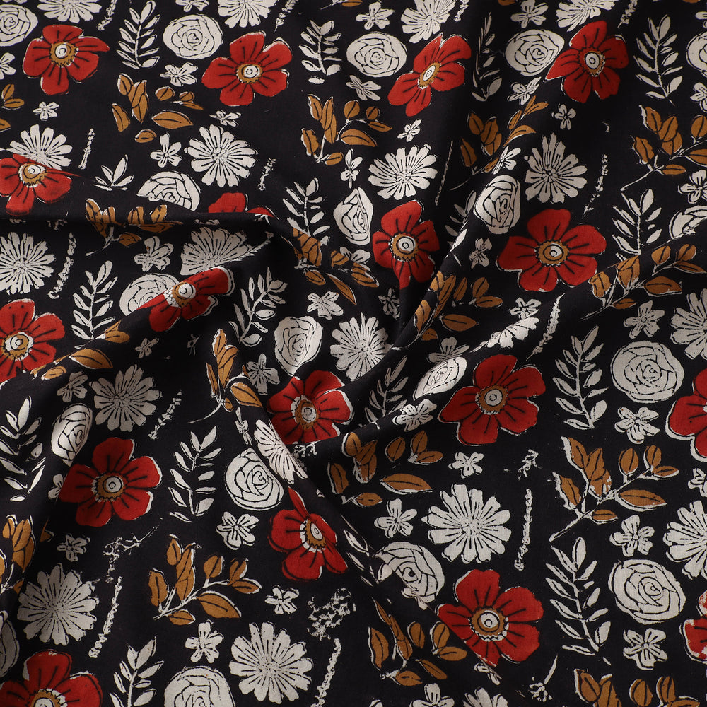 Black - Bagru Dabu Print Fabric in Cotton 02